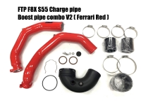 FTP BMW S55 Charge pipe+Boost pipe combo V2 for F80 M3/F82 M4 ( Ferrari red)